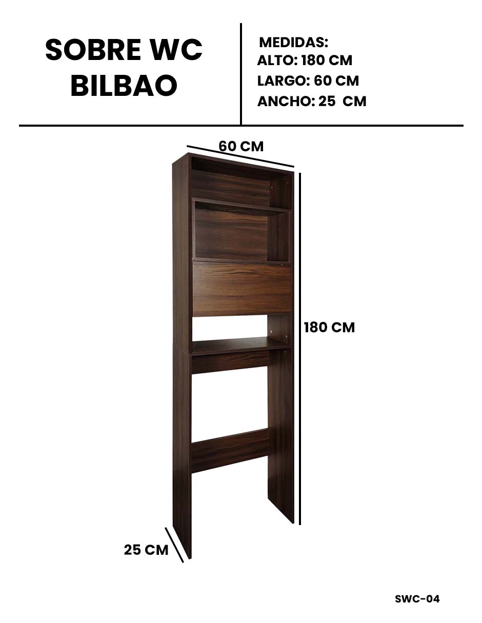 Foto 9 pulgar | Mueble Organizador para  Baño 180 x 60 x 25 cm de Melamina