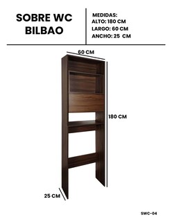 Foto 8 | Mueble Organizador para Baño 180 x 60 x 25 cm de Melamina