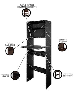 Foto 6 | Mueble Organizador Gabinete de Baño Modelo Bilbao 180 x 60 x 25 cm Melamina Gris