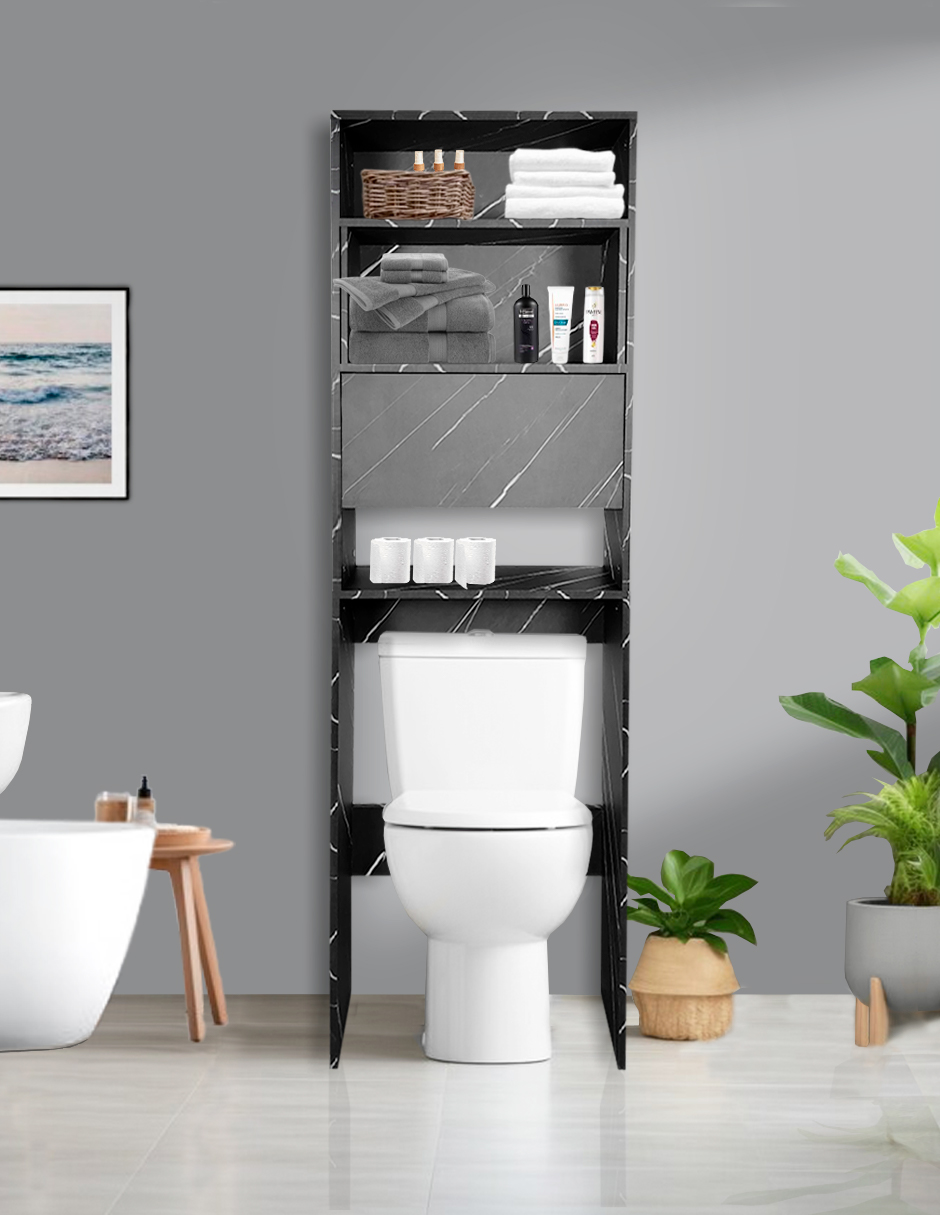 Foto 8 pulgar | Mueble Organizador Gabinete de Baño Modelo Bilbao 180 x 60 x 25 cm Melamina Gris
