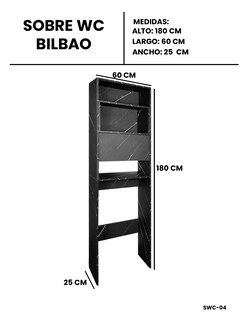 Foto 8 | Mueble Organizador Gabinete de Baño Modelo Bilbao 180 x 60 x 25 cm Melamina Gris