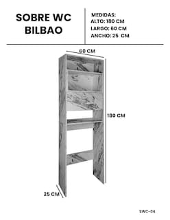 Foto 6 | Mueble Organizador Gabinete de Almacenamiento para Baño