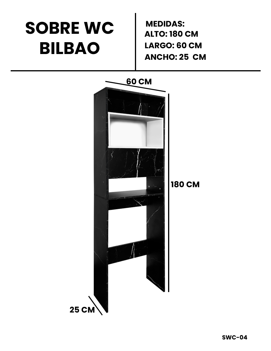 Foto 9 pulgar | Mueble Organizador para Baño Modelo Bilbao 180 x 60 x 25 cm