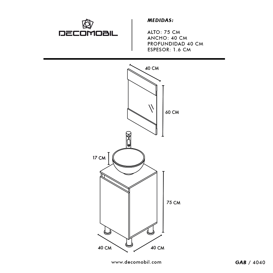 Foto 8 pulgar | Mueble Gabinete Para Baño Con Ovalin Y Monomando