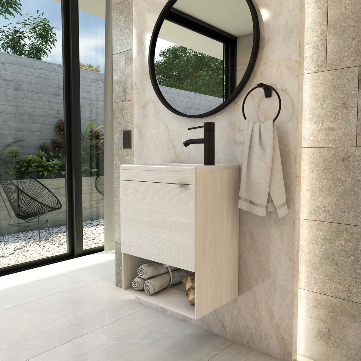 Foto 5 pulgar | Esatto  Mueble Baño Pequeño Bleu-n Lavabo Llave Desagües