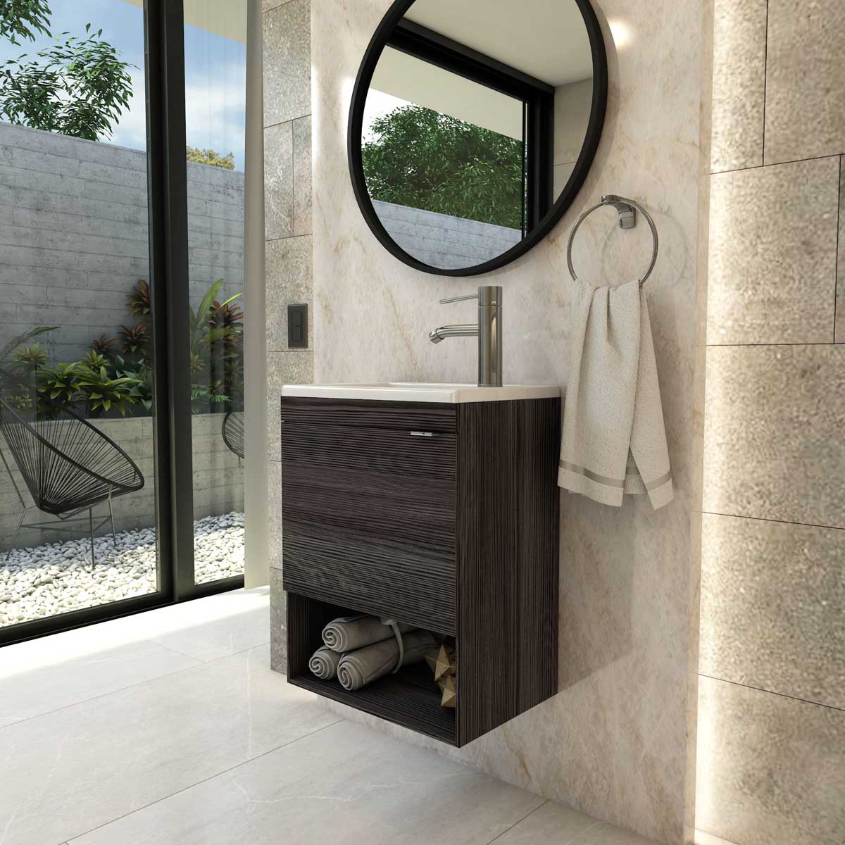 Foto 5 pulgar | Esatto  Mueble Baño Pequeño Bleu Lavabo Llave Desagües