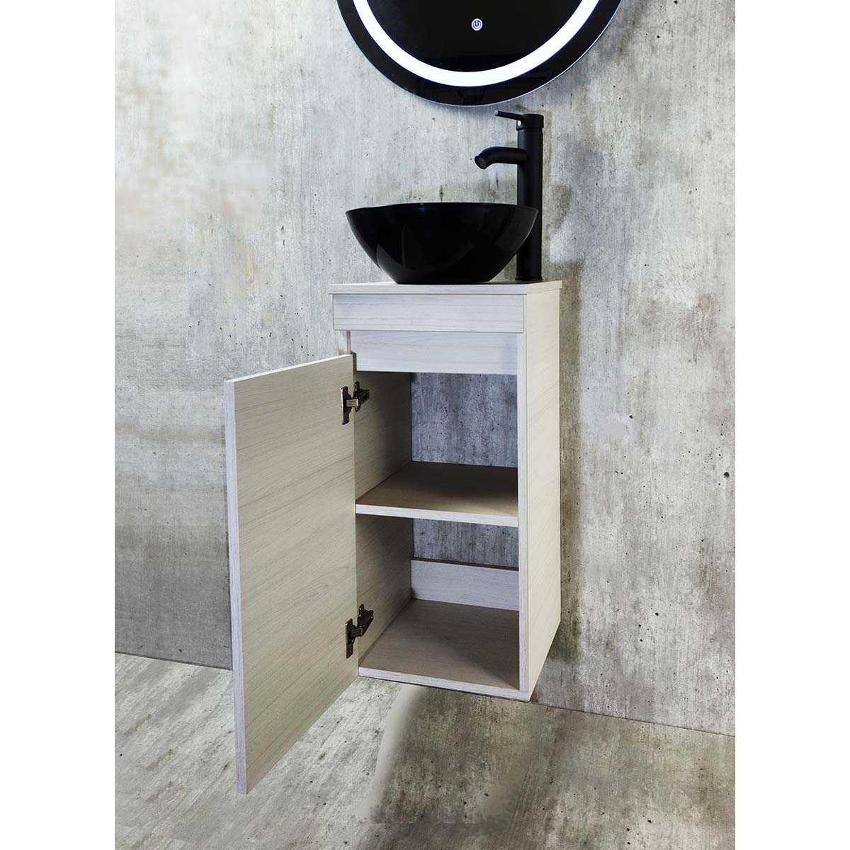 Foto 5 pulgar | Esatto  Mueble Baño Pequeño Bein Siberia Nero N Lavabo Llave Desagües