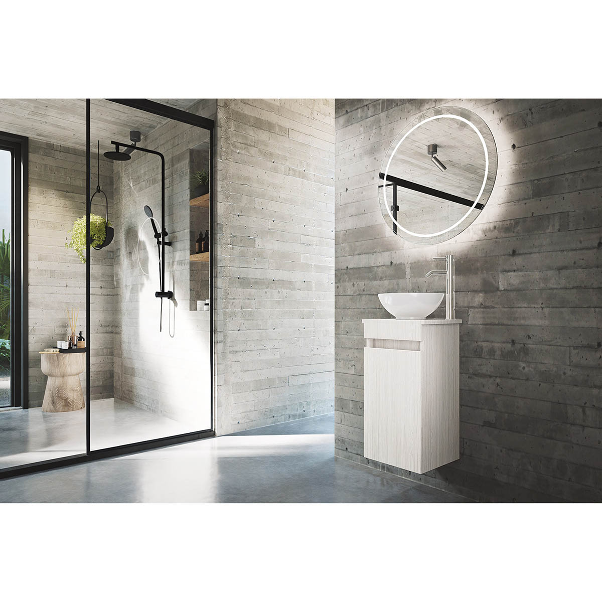 Foto 3 pulgar | Esatto  Mueble Baño Pequeño Bein Siberia Globie Lavabo Llave Desagües