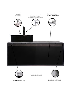 Foto 6 | Mueble Gabinete para Baño Decomobil con Lavabo Minimalista Krabi