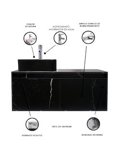 Foto 6 | Mueble Gabinete para Baño Decomobil con Lavabo Minimalista Krabi