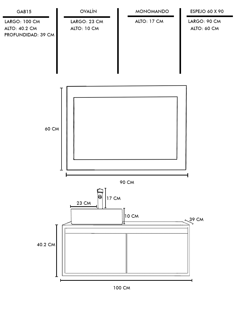 Foto 7 pulgar | Gabinete con Lavabo Decomobil y Espejo Decorativo para Baño