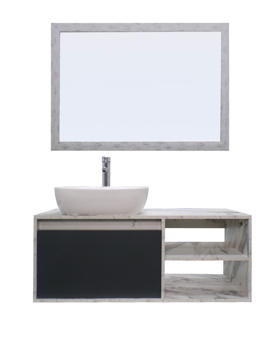 Foto 2 pulgar | Gabinete de Baño Decomobil con Lavabo y Espejo Decorativo Minimalista Marbella