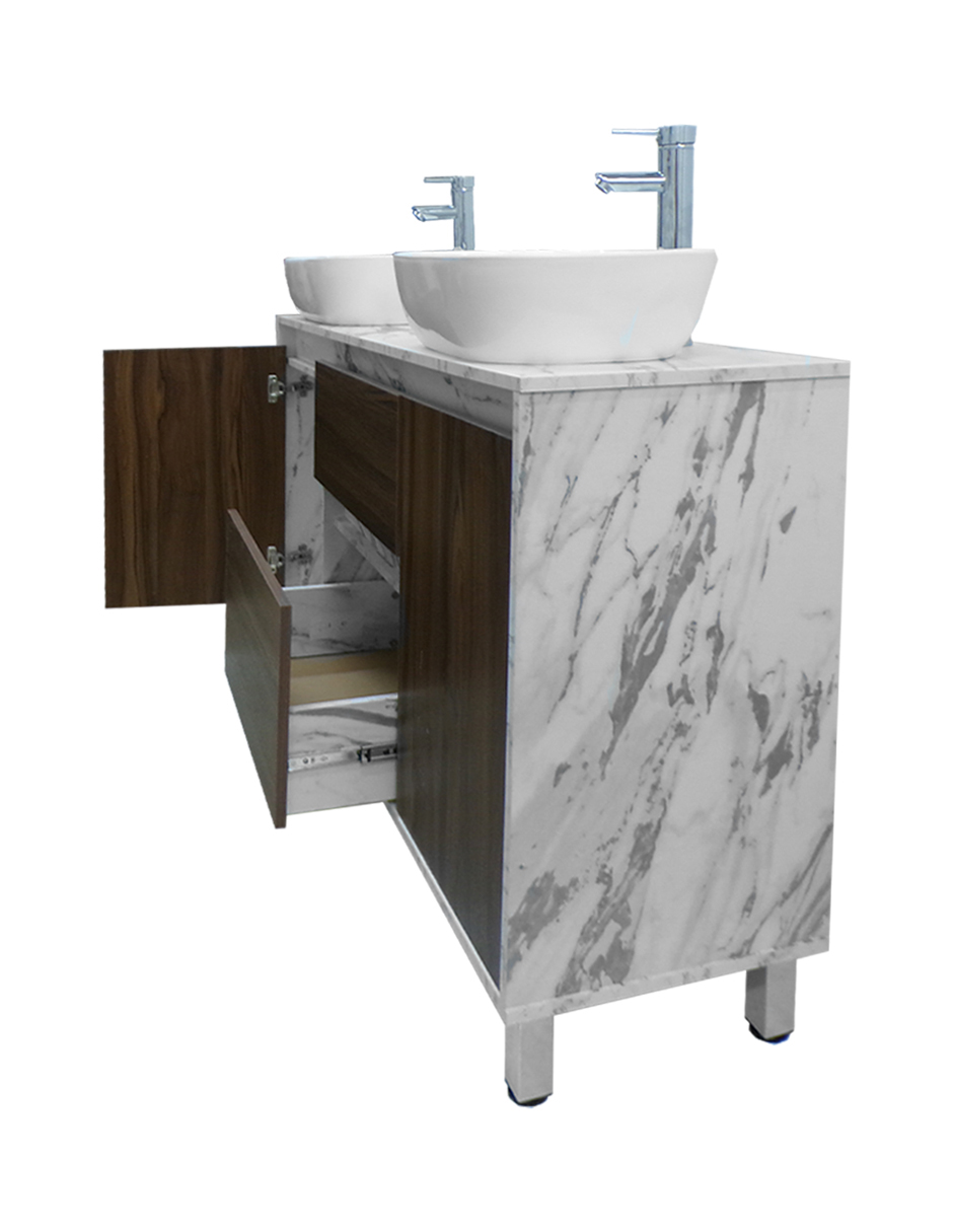 Foto 6 pulgar | Gabinete Para Baño Con Doble Lavabo Mueble Moderno De Piso Médano