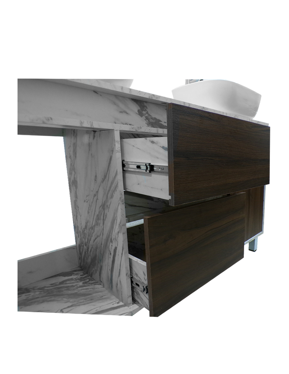 Foto 8 pulgar | Gabinete Para Baño Con Doble Lavabo Mueble Moderno De Piso Médano