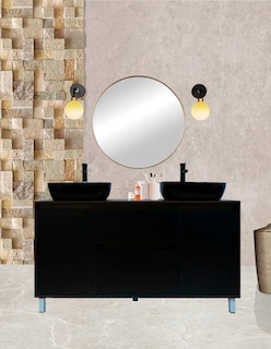 Foto 2 | Gabinete Para Baño Con Doble Lavabo Mueble Moderno De Piso Médano