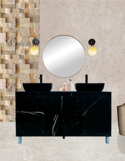 Foto 2 | Gabinete Para Baño Con Doble Lavabo Mueble Moderno De Piso Médano