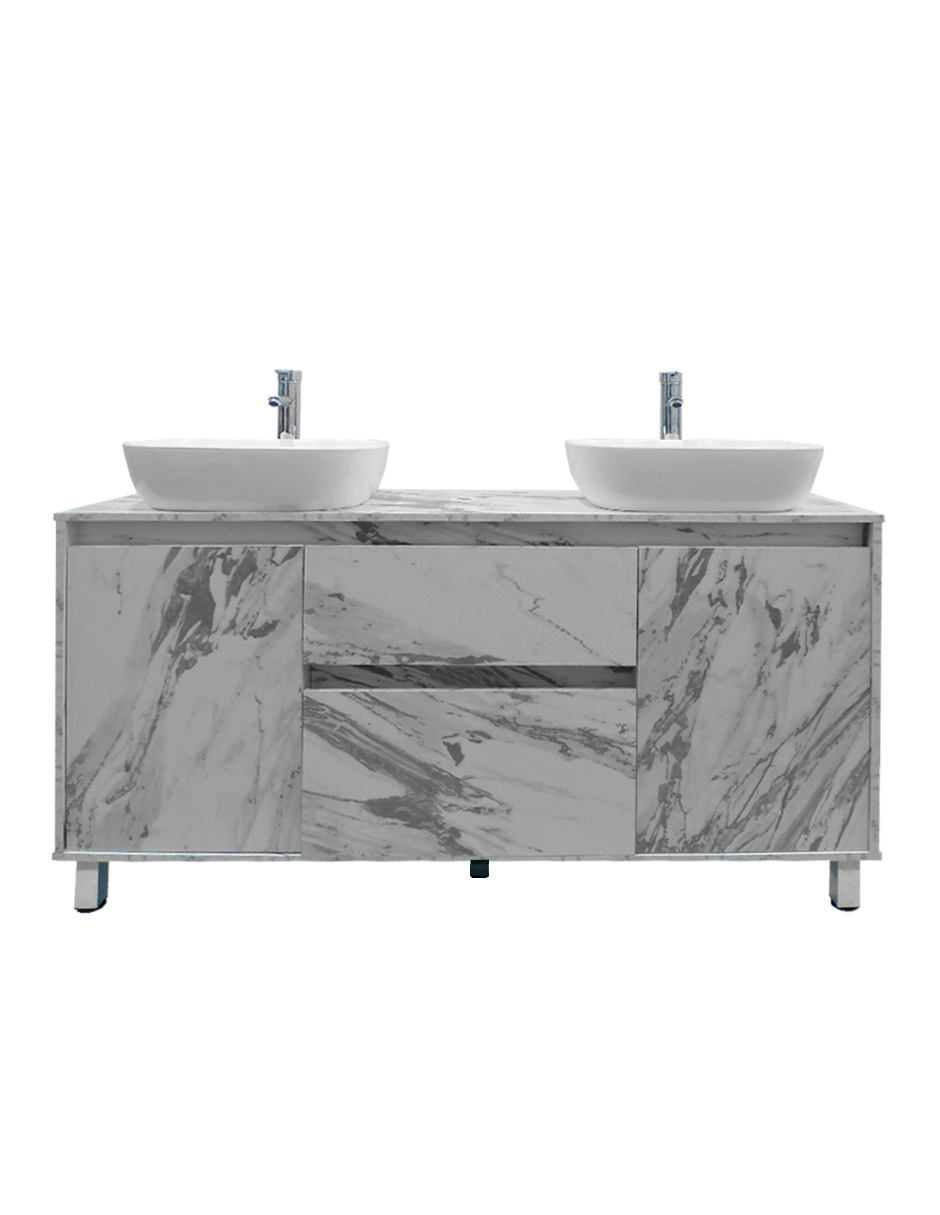 Foto 2 pulgar | Gabinete Para Baño Con Doble Lavabo Mueble Moderno De Piso Médano