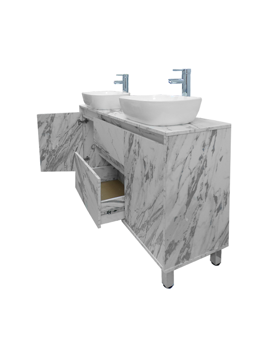 Foto 6 pulgar | Gabinete Para Baño Con Doble Lavabo Mueble Moderno De Piso Médano