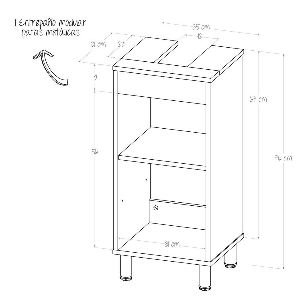 Foto 3 | Gabinete De Baño Para Lavabo Dena Maderkit Ceniza S/p
