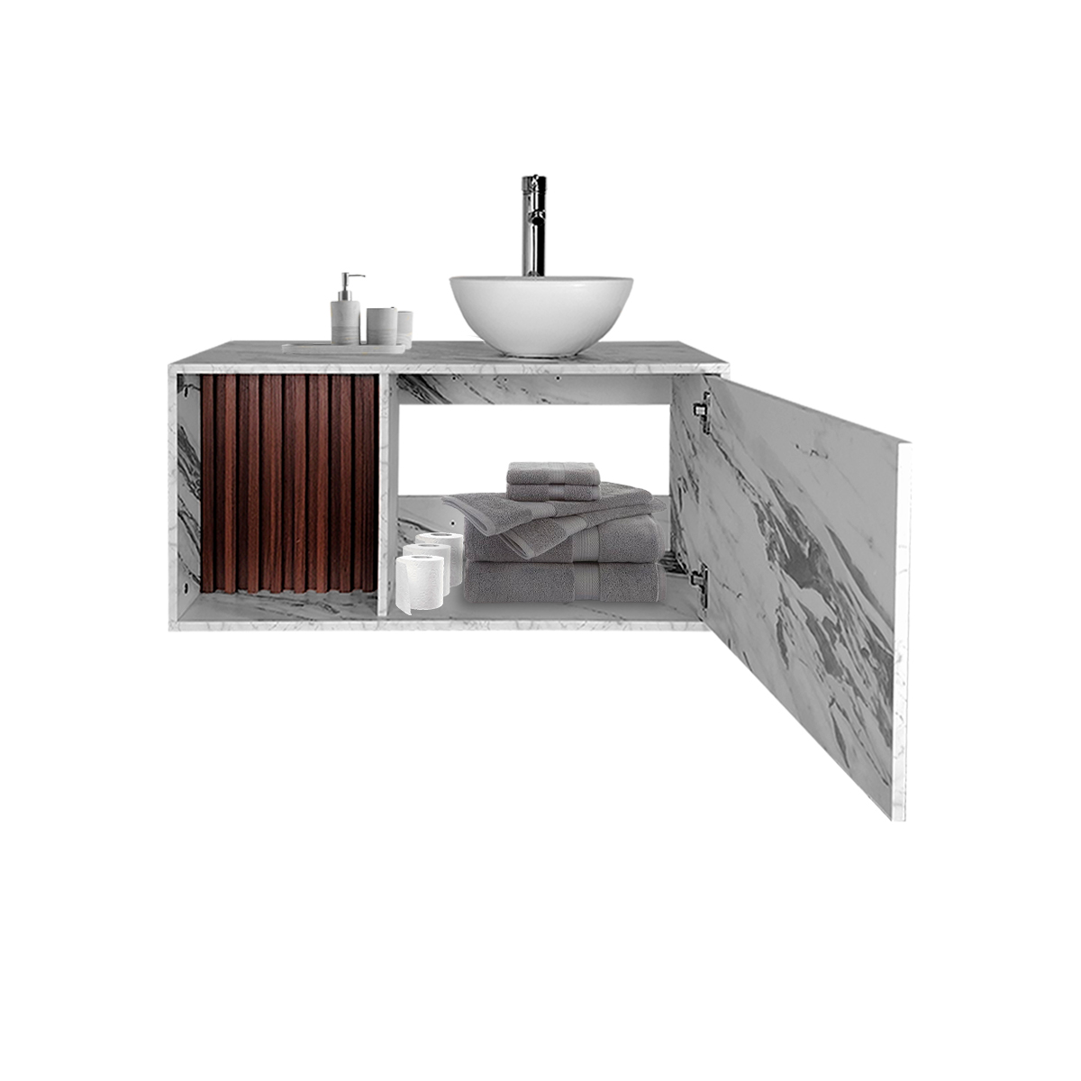 Foto 7 pulgar | Mueble Con Ovalin Para Baño  Gabinete Para Baño Con Ovalin Modelo Hades