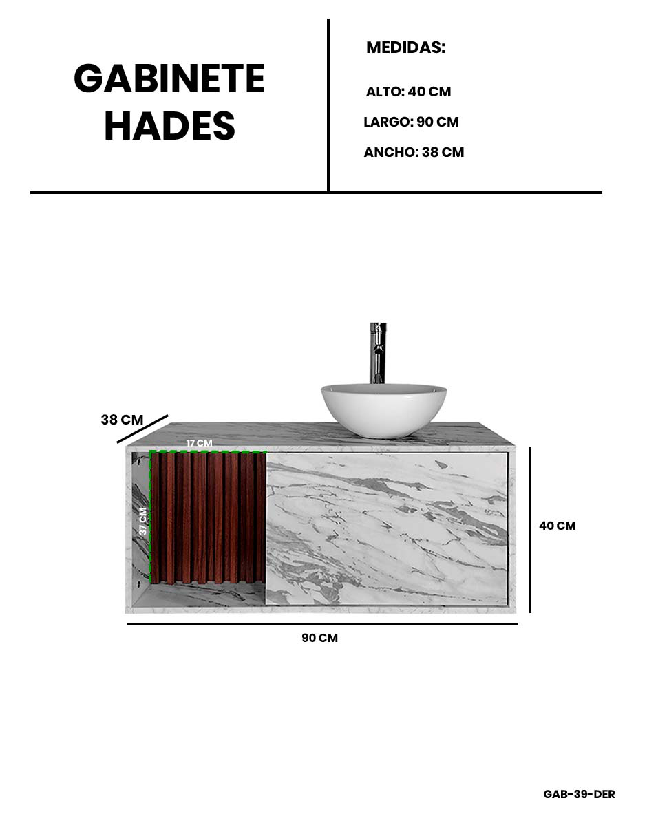 Foto 8 pulgar | Mueble Con Ovalin Para Baño  Gabinete Para Baño Con Ovalin Modelo Hades