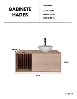 Foto 7 | Mueble Con Ovalin Para Baño Gabinete Para Baño Con Ovalin Modelo Hades