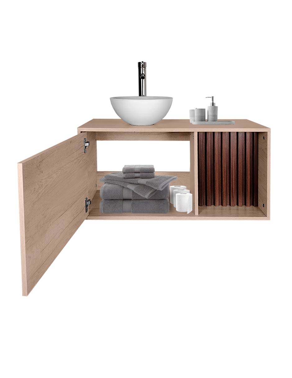 Foto 7 pulgar | Mueble Lavamanos Para Baño Gabinete Para Baño Con Ovalin Modelo Ares