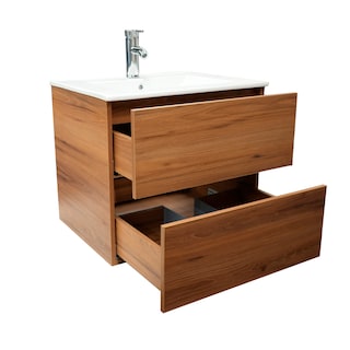 Foto 3 | Mueble Para Baño Mobi Damara Nogal Incluye Lavabo Y Llave Mezcladora