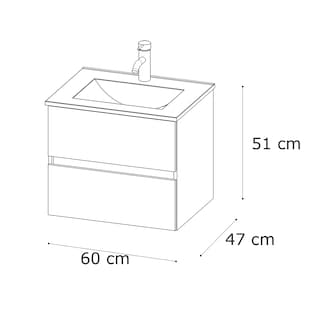 Foto 5 | Mueble Para Baño Mobi Damara Nogal Incluye Lavabo Y Llave Mezcladora