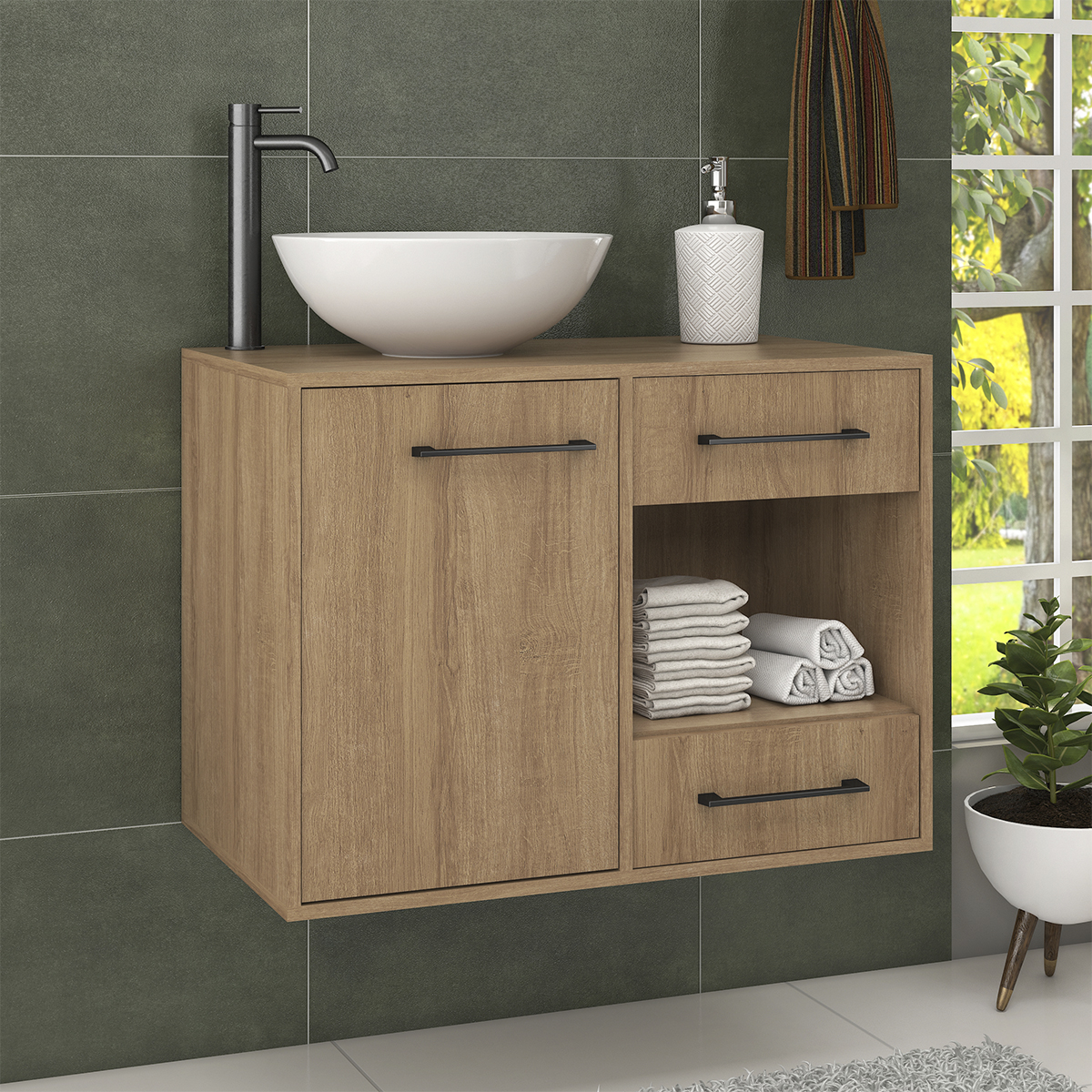 Foto 2 pulgar | Mueble De Baño Mobi Salta Miel