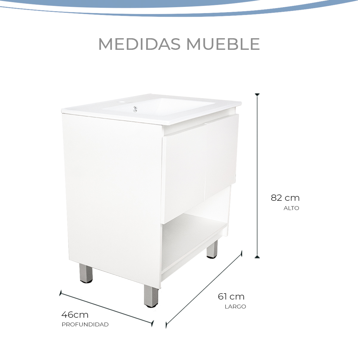 Foto 7 pulgar | Mueble para Baño con Lavabo de Cerámica Gravita