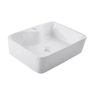 Foto 1 | Urrea Lv1003a021 Lavabo Kuun Rectangular De Sobreponer Cerámico Color Blanco Lavabo Para Baño
