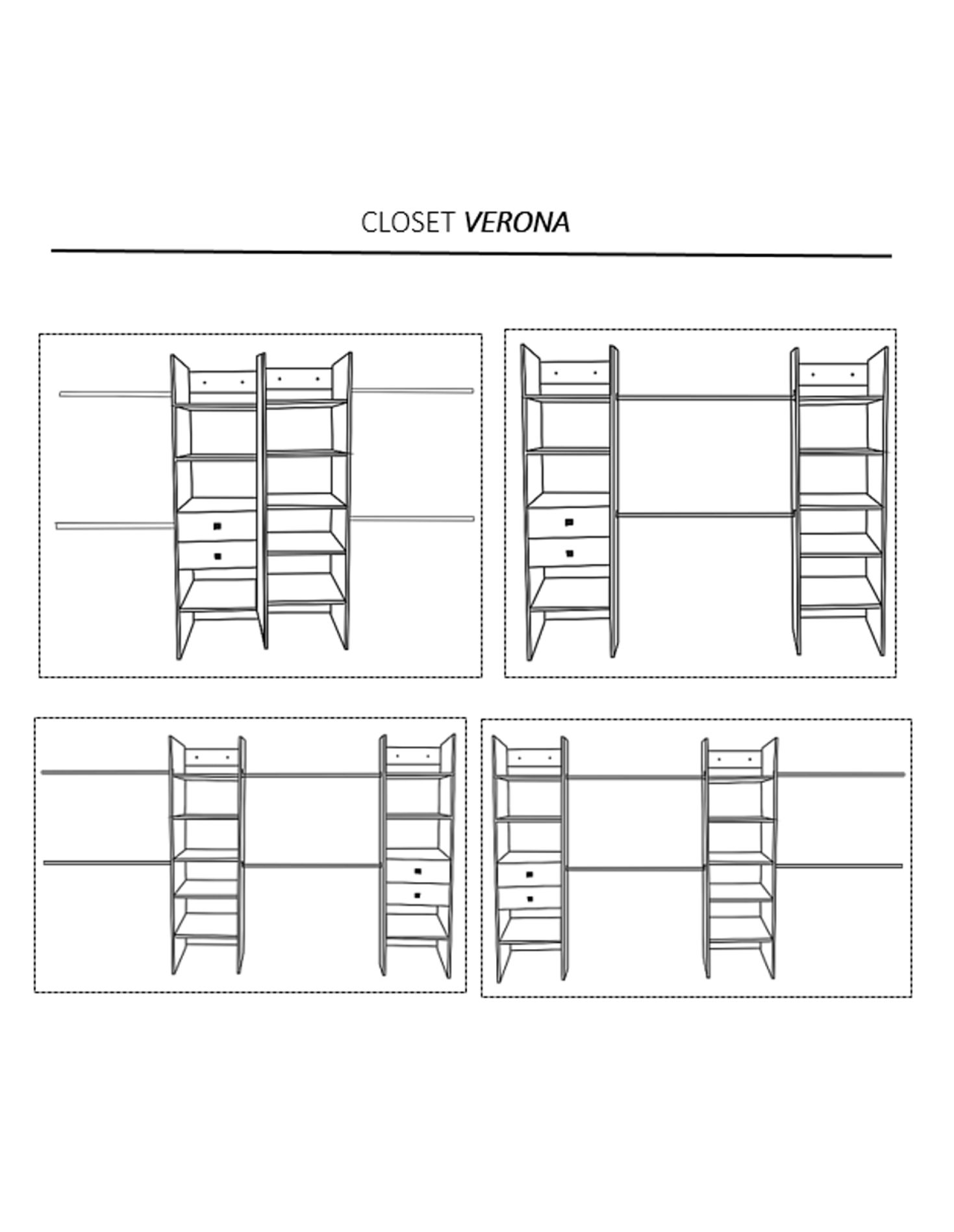 Foto 4 pulgar | Closet Armable Verona 2 Cajoneras Premium Ajustable