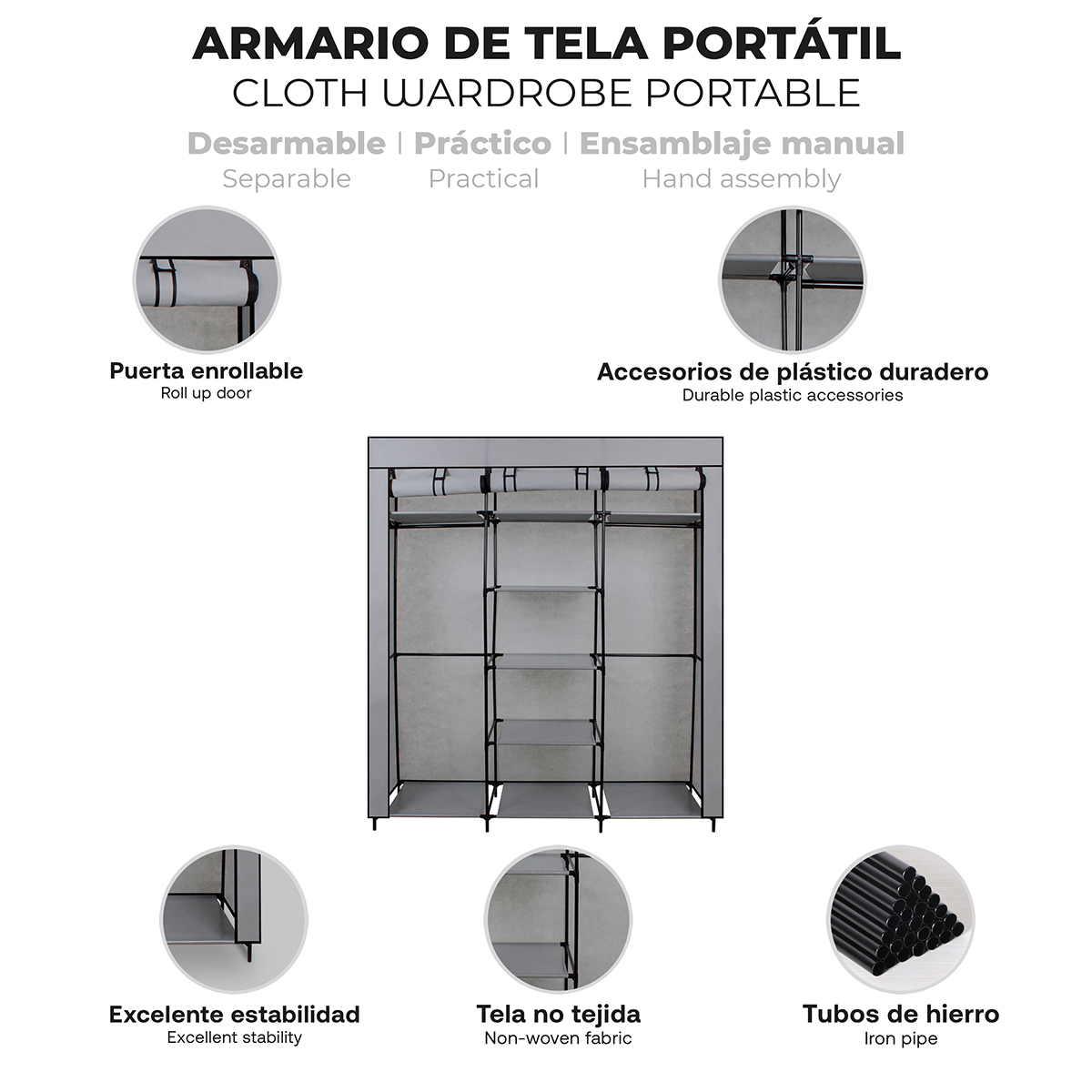 Foto 4 | Closet Armable Ag Box 1.70 m color Negro