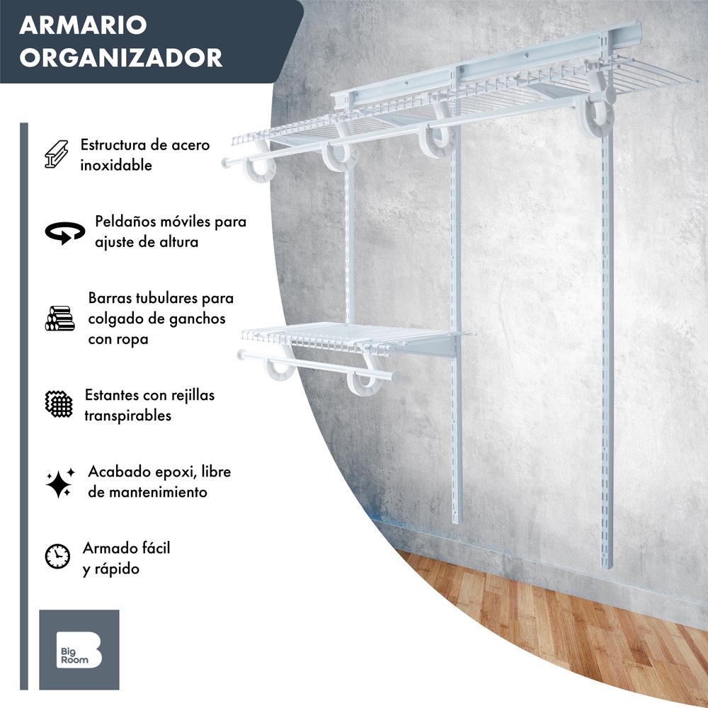 Foto 3 pulgar | Closet Estructura BIG ROOM Blanco 2-4FT X 12 "