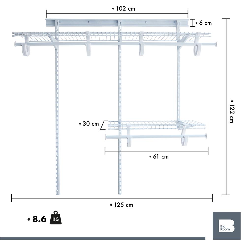 Foto 4 pulgar | Closet Estructura BIG ROOM Blanco 2-4FT X 12 "