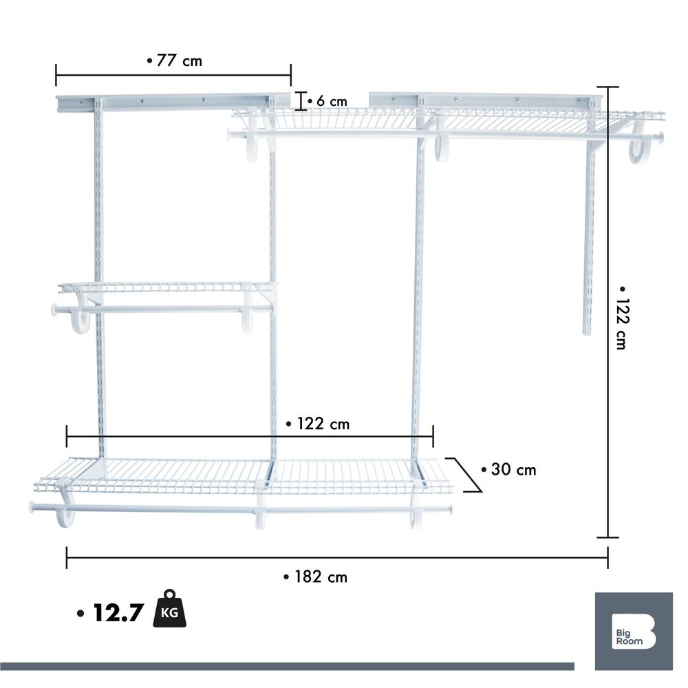 Foto 4 pulgar | Closet Estructural BIG ROOM Blanco 4-6FT X 12 "