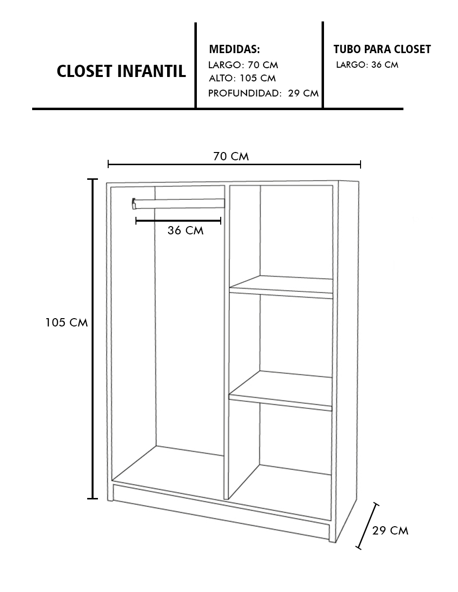 Foto 7 | Closet Ropero con Estantes Minimalista Lizzy