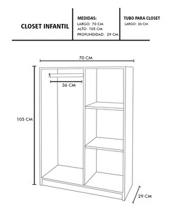 Foto 7 | Closet Ropero con Estantes Minimalista Lizzy