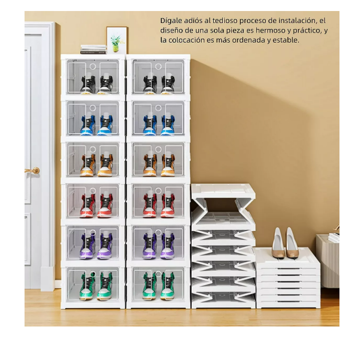 Foto 4 pulgar | 6-layer Foldable Shoe Storage Box, Cosmetics Storage Box Color Blanco Wünd