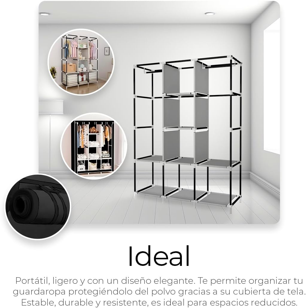 Foto 8 pulgar | Clóset Plegable Negro de 4 Niveles
