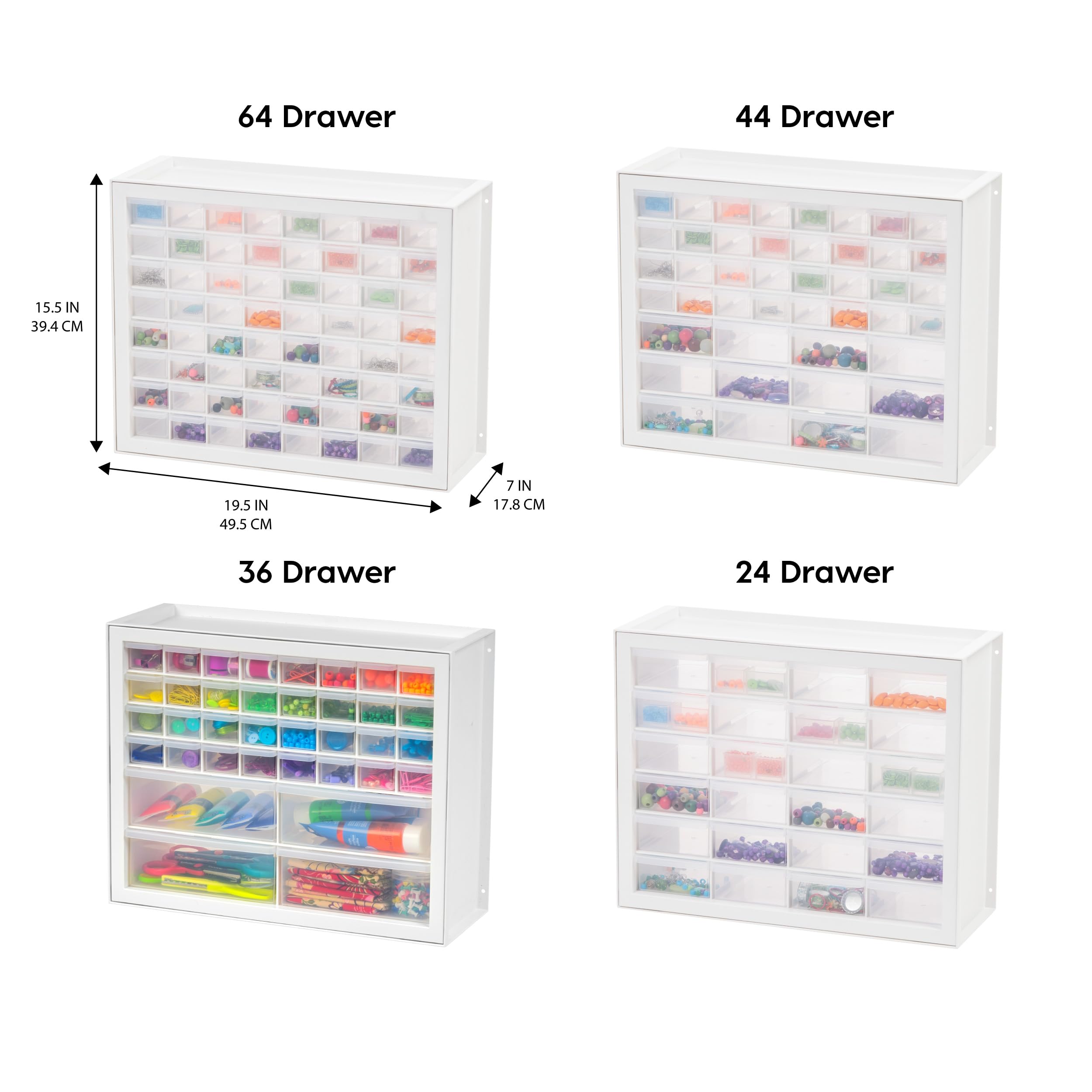 Foto 4 pulgar | Craft Cabinet Storage Iris Usa, 44 Cajones, Piezas De Color Blanco - Venta Internacional.