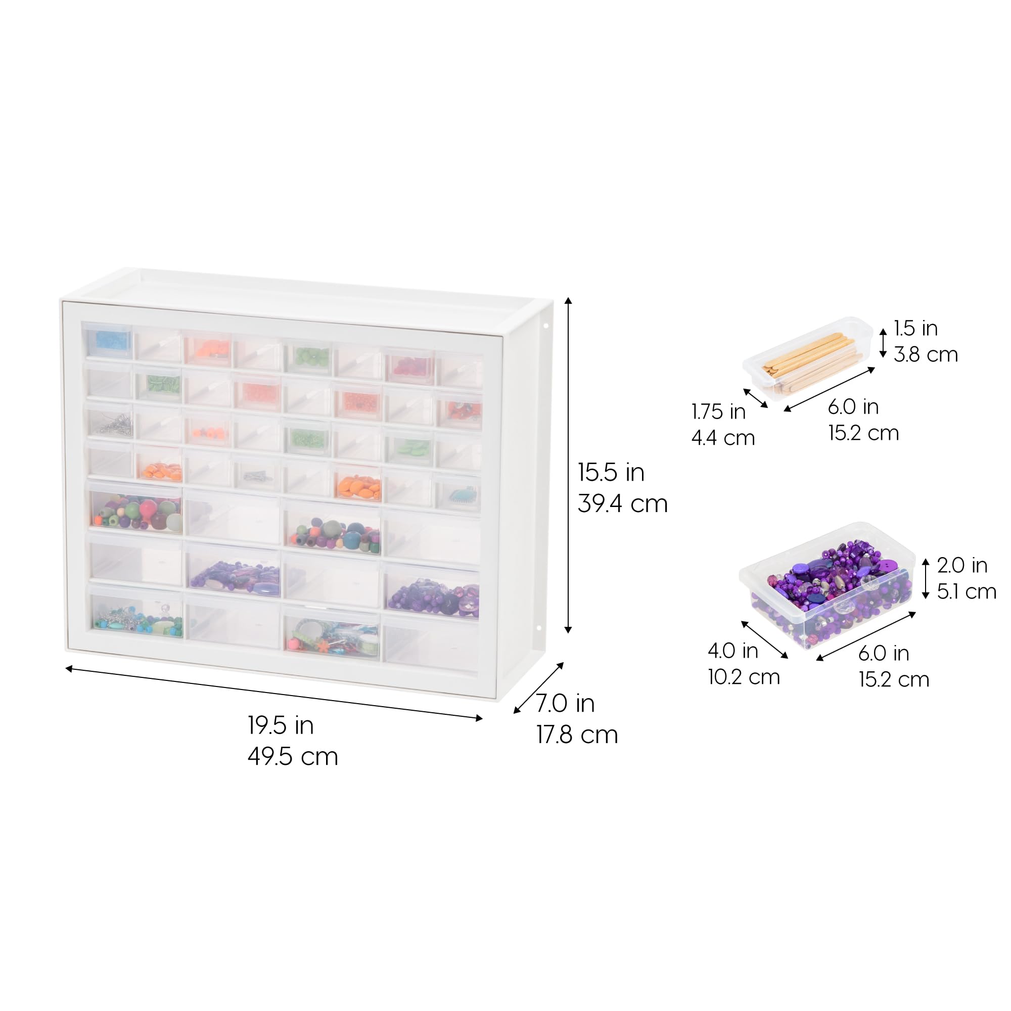 Foto 5 pulgar | Craft Cabinet Storage Iris Usa, 44 Cajones, Piezas De Color Blanco - Venta Internacional.