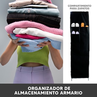 Foto 3 | Jauz Clóset Portátil Y Zapatera Armable Color Negro