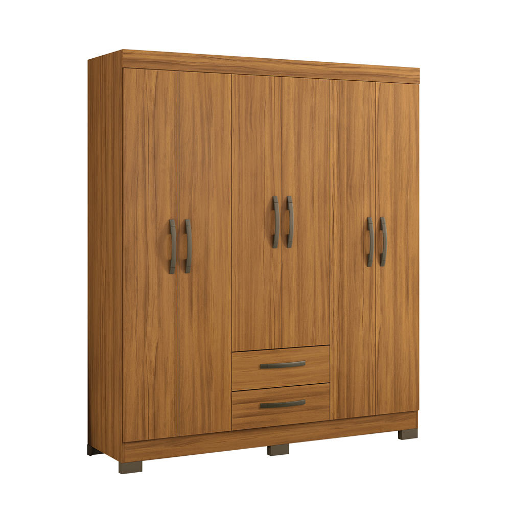 Ropero Moderno Darady 6 Puertas y 2 Cajones NT5130 Freijo