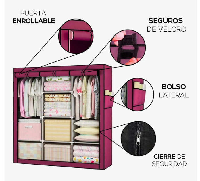 Foto 5 pulgar | Closet Xtellar Armable Rosa