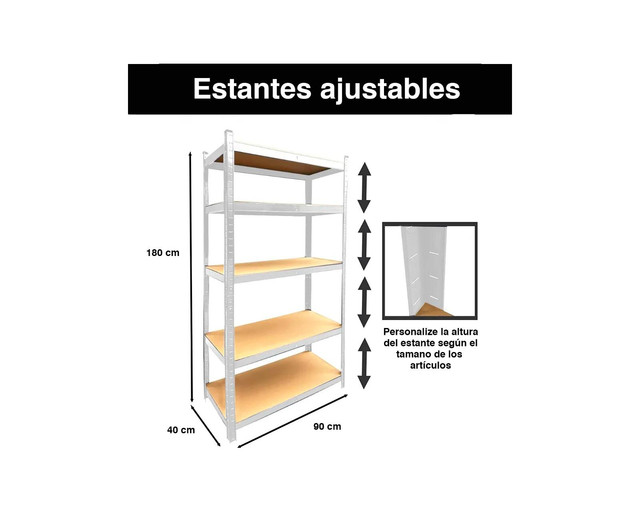 Foto 2 | Estante Anaquel Organizador De Metal 5 Niveles Plateado