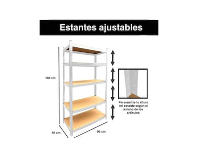 Foto 2 | Estante Anaquel Organizador De Metal 5 Niveles Plateado