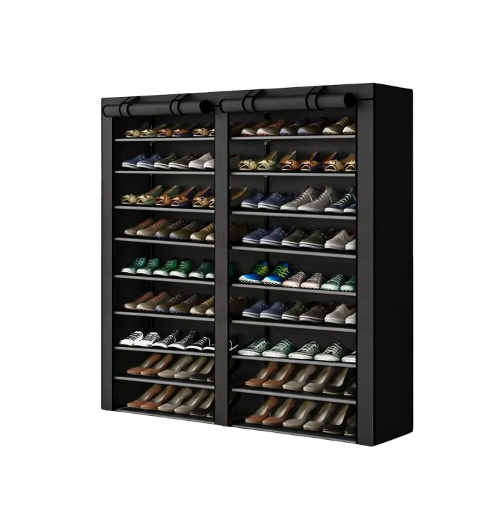 Mueble Zapatero de 9 Niveles con Marco de Metal
