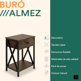 Foto 2 | Buro Para Recamara Mubson Mesa Lateral Almez color Café